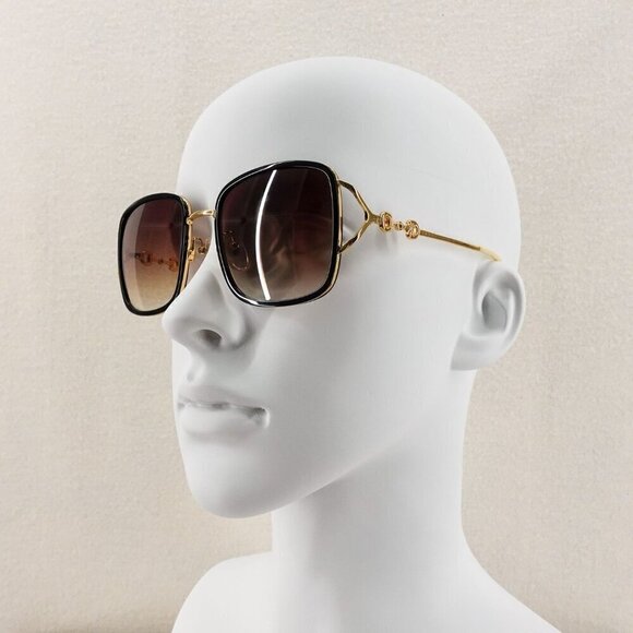 Gucci GG1016 Square Sunglasses Black Brown OS - Picture 12 of 16